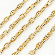 V55GP . Gold Plated 925 Sterling Silver Gold Plated Textured Marina Chain